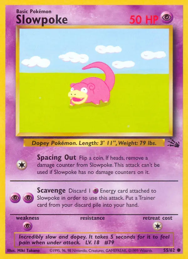 Slowpoke⁣ - Fossil⁣ (Common)⁣ [55] English / Excellent / 1st-Edition