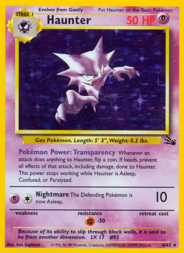 Haunter - Fossil (Holo Rare) [6] Kortspil