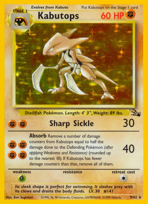 Kabutops⁣ - Fossil⁣ (Holo Rare)⁣ [9] English / Played / Normal
