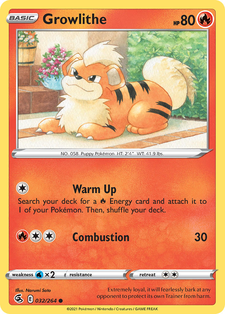Growlithe - Fusion Strike (Common) [FST-032] English / Near Mint / Normal