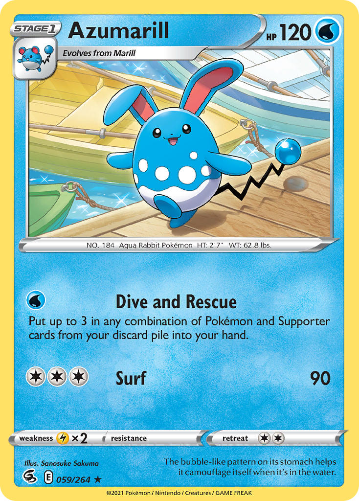 Azumarill - Fusion Strike (Rare) [FST-059] English / Near Mint / Normal