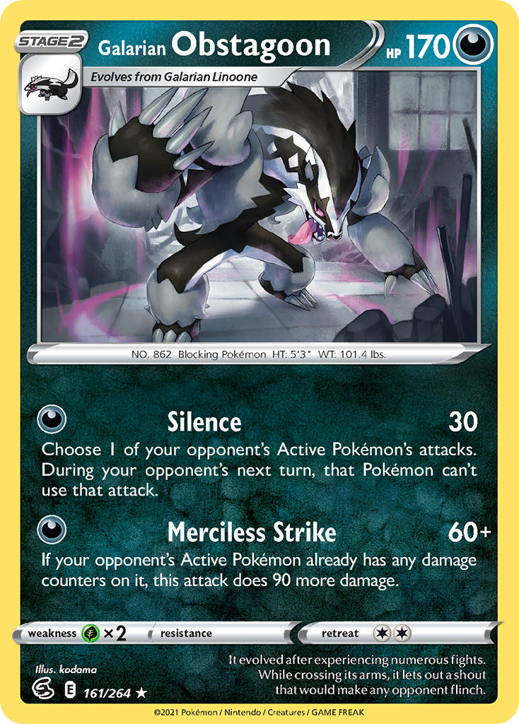 Galarian Obstagoon - Fusion Strike (Holo Rare) [FST-161] English / Near Mint / Normal