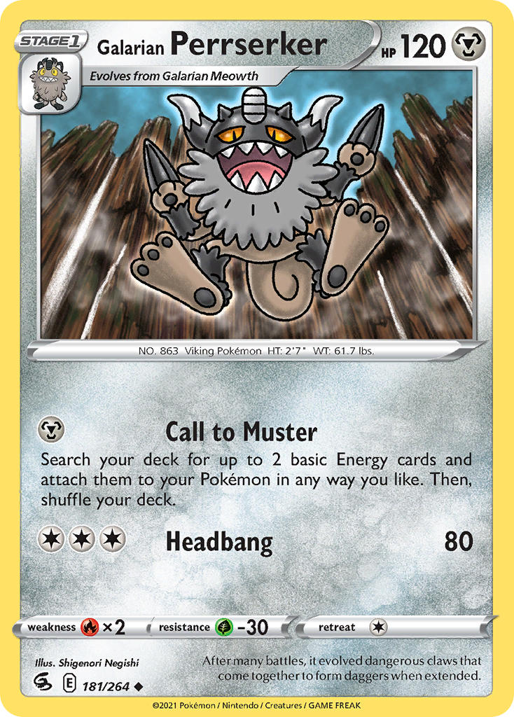 Galarian Perrserker - Fusion Strike (Uncommon) [FST-181] English / Near Mint / Normal