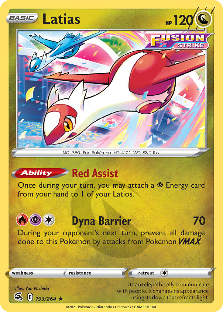 Latias - Fusion Strike (Rare) [FST-193] English / Near Mint / Normal