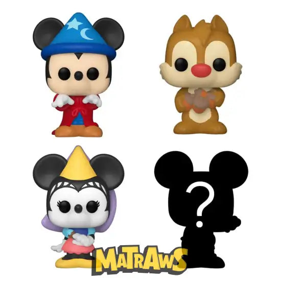 Funko Bitty Pop! - Disney: Sorcerer Mickey 4-Pack Action- Og Legetøjsfigurer