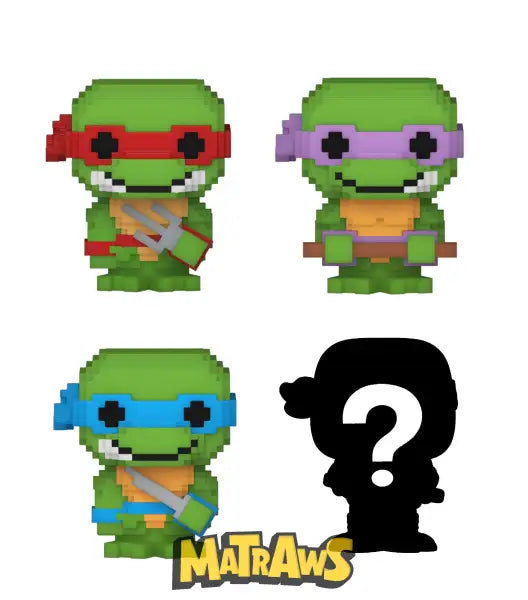 Funko Bitty Pop! - Teenage Mutant Ninja Turtles: 8-Bit 4-Pack Action- Og Legetøjsfigurer