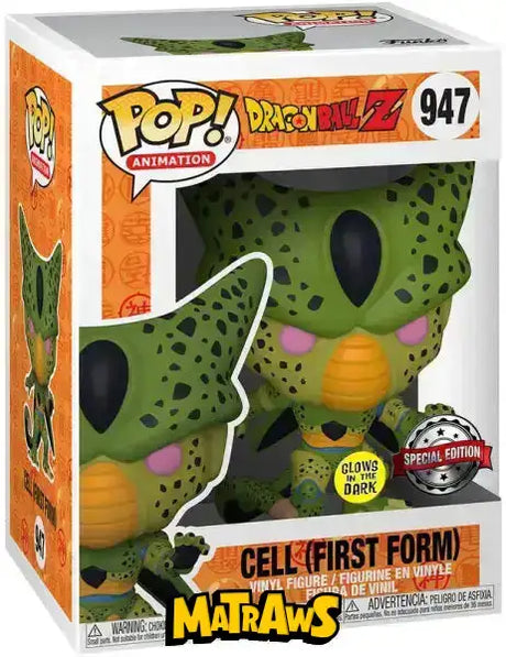 Funko POP! - Dragon Ball Z: Cell (First Form) (Glow in Dark) #947 Action- og legetøjsfigurer Funko POP! 