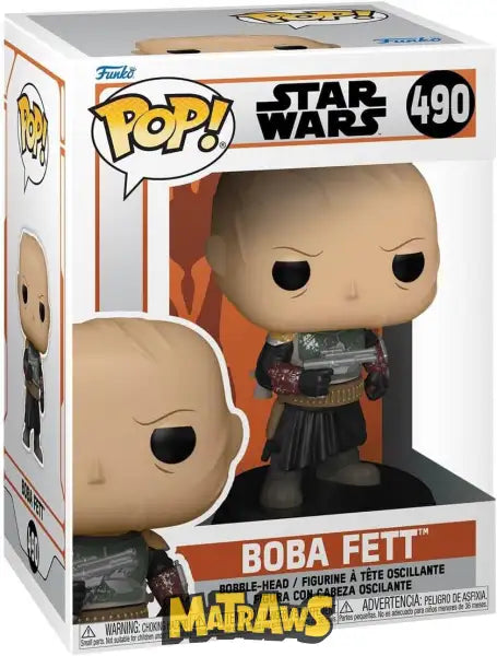 Funko Pop! - Star Wars: Boba Fett (Without Helmet) #490 Action- Og Legetøjsfigurer