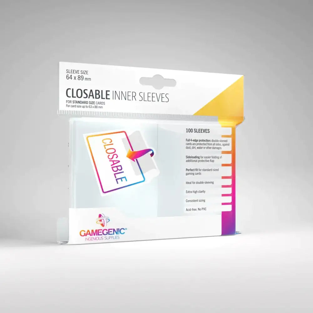 Closable Gamegenic: Closable Inner Sleeves (100 stk.) - Matraws.dk