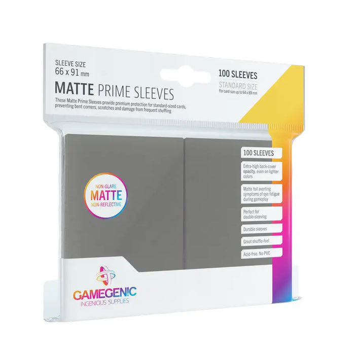 Gamegenic: Matte Prime Sleeves - Dark Grey (100 stk.) Sleeves Gamegenic 