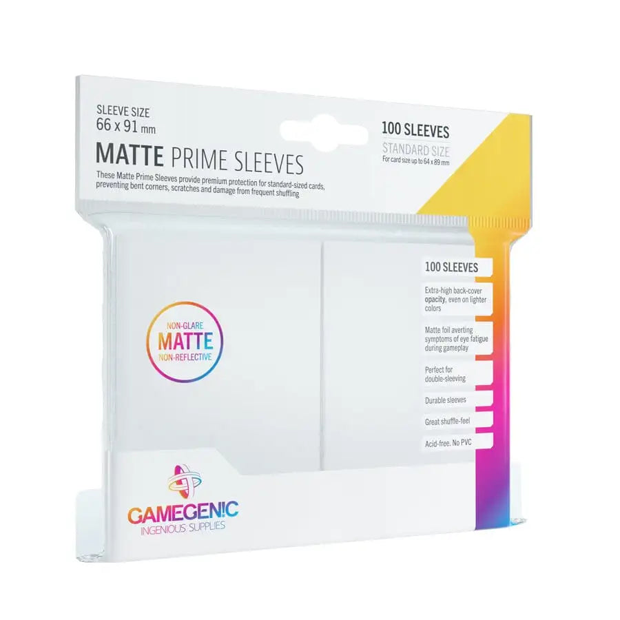 GameGenic: Matte Prime Sleeves - Hvid (100 stk.) Sleeves Gamegenic 