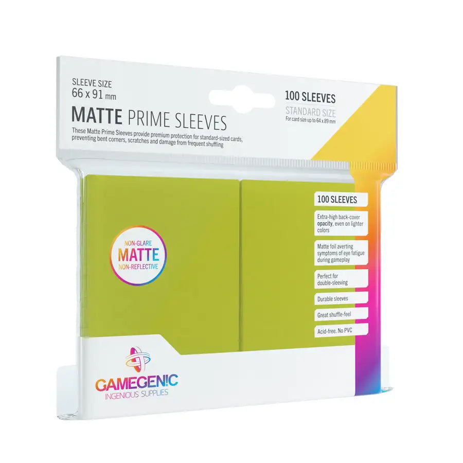 Gamegenic: Matte Prime Sleeves - Lime (100 stk.) Sleeves Gamegenic 