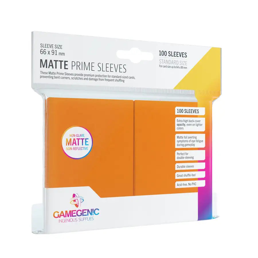Gamegenic: Matte Prime Sleeves - Orange (100 stk.) Sleeves Gamegenic 