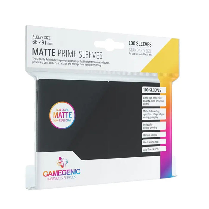 Gamegenic: Matte Prime Sleeves - Sort (100 stk.) Sleeves Gamegenic 