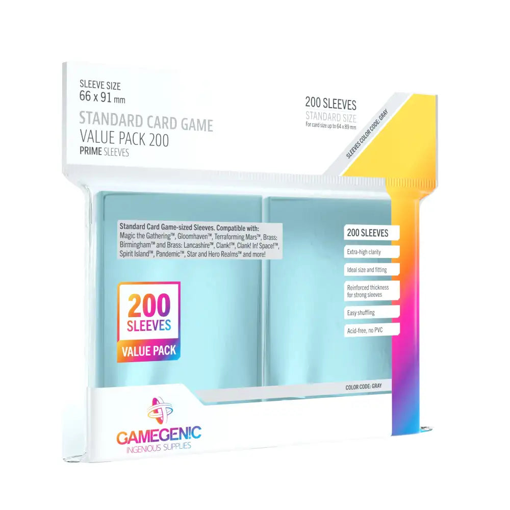 GameGenic: Prime Standard Sleeves (66x91mm) - Value Pack 200 stk. Sleeves Gamegenic 