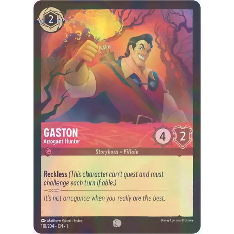 Gaston - Arrogant Hunter - Foil (Common) - 110/204 - Disney