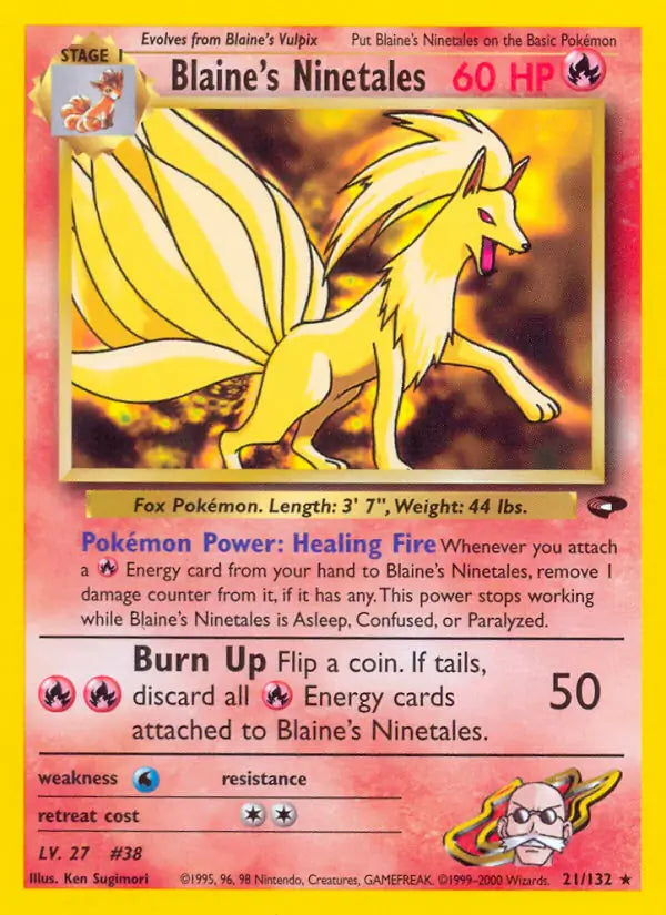 Blaine's Ninetales⁣ - Gym Challenge⁣ (Rare)⁣ [21] English / Light Played / Normal