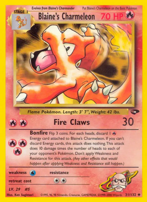 Blaine's Charmeleon⁣ - Gym Challenge⁣ (Uncommon)⁣ [31] English / Excellent / 1st-Edition