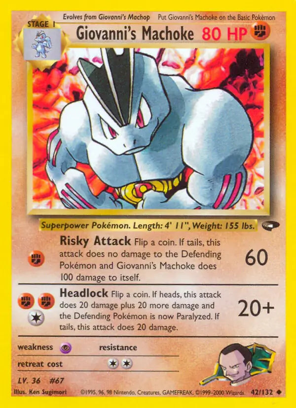 Giovanni's Machoke⁣ - Gym Challenge⁣ (Uncommon)⁣ [42] English / Played / Normal