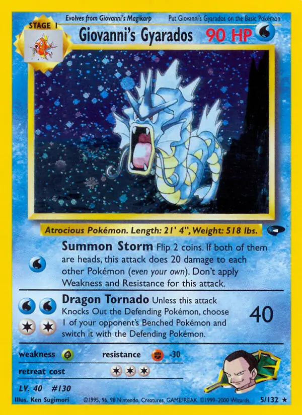 Giovanni's Gyarados - Gym Challenge (Holo Rare) [5] Kortspil