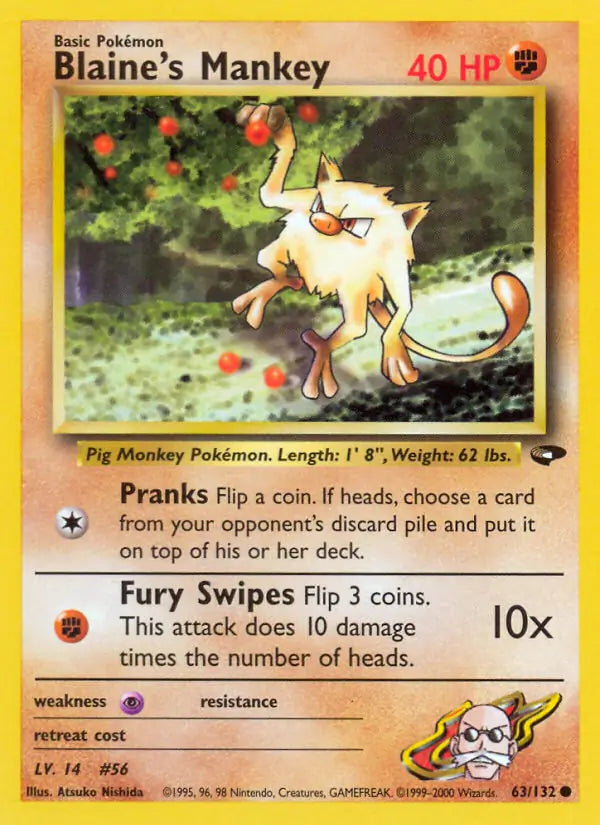 Blaine's Mankey⁣ - Gym Challenge⁣ (Common)⁣ [63] English / Played / Normal