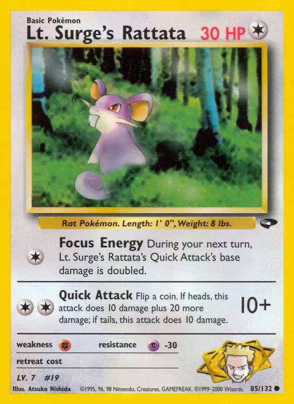 Lt. Surge's Rattata⁣ - Gym Challenge⁣ (Common)⁣ [85] English / Good / 1st-Edition