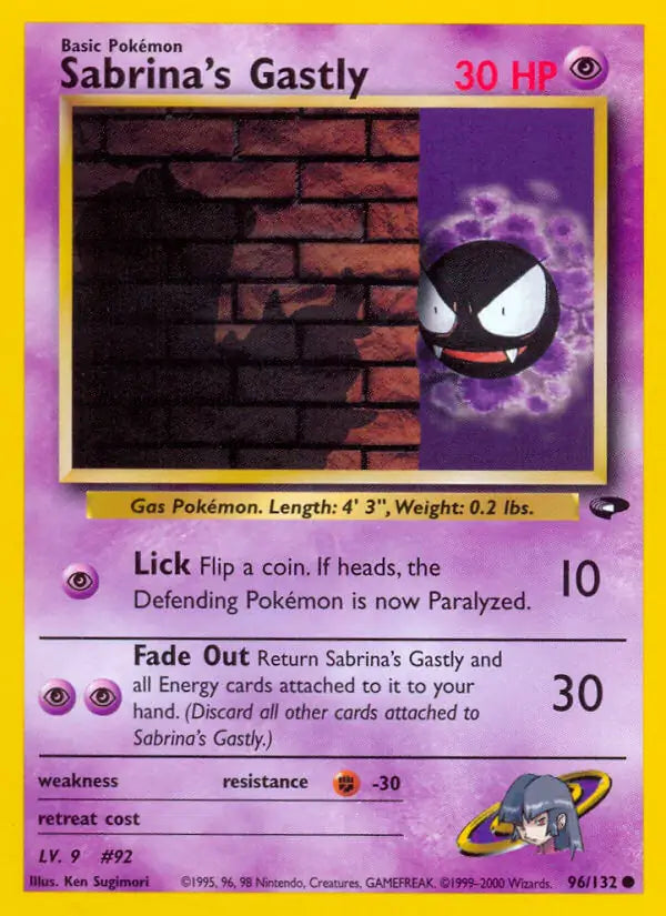 Sabrina's Gastly⁣ - Gym Challenge⁣ (Common)⁣ [96] English / Good / 1st-Edition