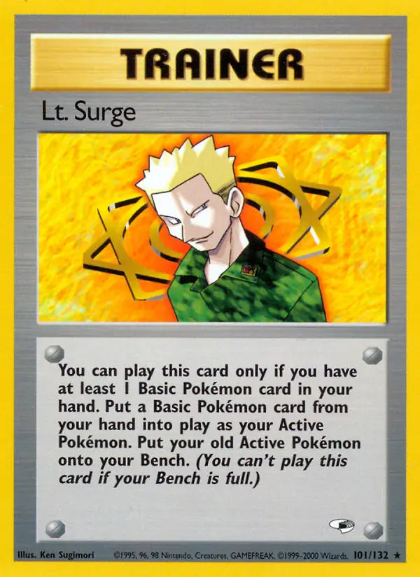 Lt. Surge⁣ - Gym Heroes⁣ (Rare)⁣ [101] English / Excellent / Normal