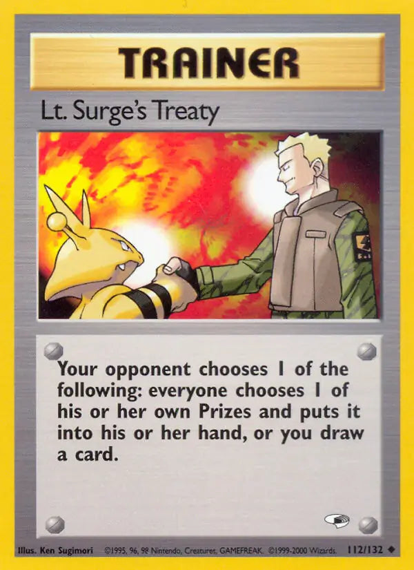 Lt. Surge's Treaty⁣ - Gym Heroes⁣ (Uncommon)⁣ [112] English / Light Played / Normal