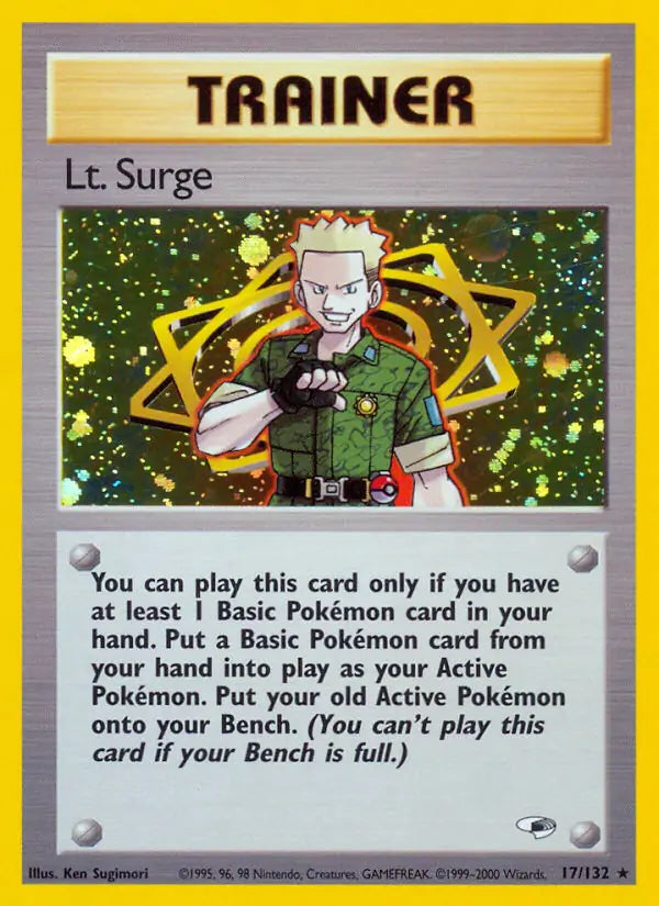 Lt. Surge⁣ - Gym Heroes⁣ (Holo Rare)⁣ [17] English / Light Played / Normal