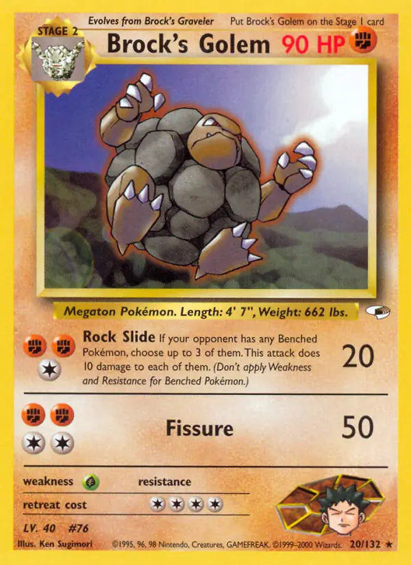 Brock's Golem⁣ - Gym Heroes⁣ (Rare)⁣ [20] English / Played / Normal