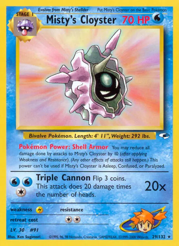 Misty's Cloyster⁣ - Gym Heroes⁣ (Rare)⁣ [29] English / Excellent / Normal