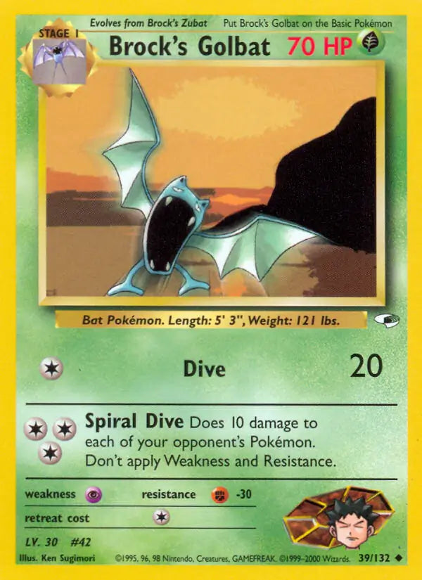 Brock's Golbat⁣ - Gym Heroes⁣ (Uncommon)⁣ [39] English / Played / Normal