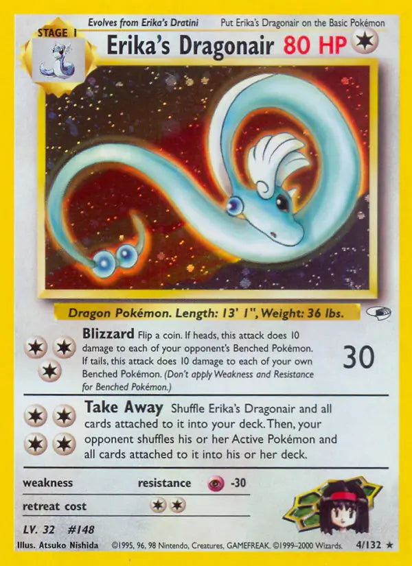 Erika's Dragonair - Gym Heroes (Holo Rare) [4] Kortspil