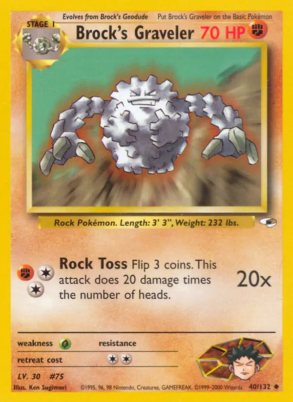 Brock's Graveler⁣ - Gym Heroes⁣ (Uncommon)⁣ [40] English / Good / Normal