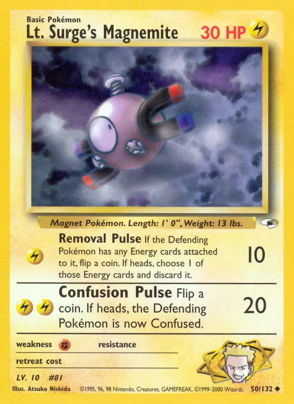 Lt. Surge's Magnemite⁣ - Gym Heroes⁣ (Uncommon)⁣ [50] English / Excellent / Normal