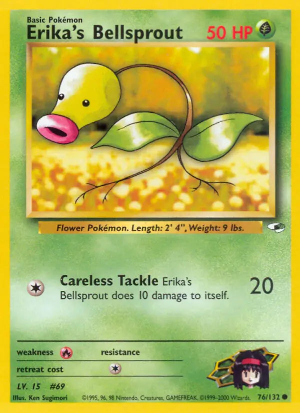 Erika's Bellsprout⁣ - Gym Heroes⁣ (Common)⁣ [76] English / Near Mint / 1st-Edition