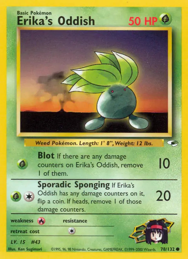 Erika's Oddish⁣ - Gym Heroes⁣ (Common)⁣ [78] English / Played / Normal