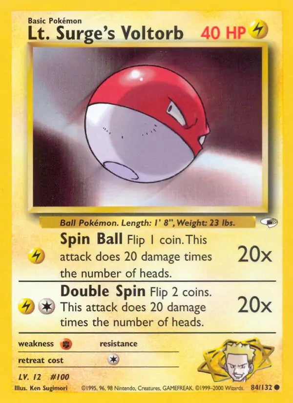 Lt. Surge's Voltorb⁣ - Gym Heroes⁣ (Common)⁣ [84] English / Near Mint / 1st-Edition