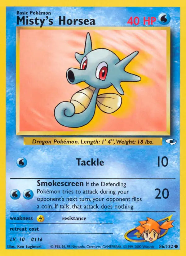 Misty's Horsea⁣ - Gym Heroes⁣ (Common)⁣ [86] English / Light Played / Normal