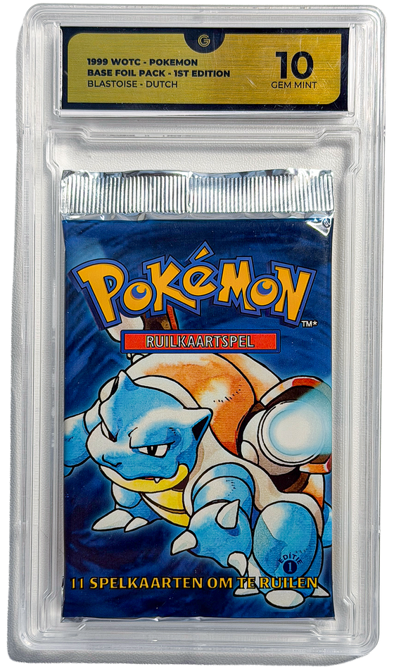 Pokémon TCG: Base Set (1st Edition) - Blastoise Booster Pack - Global Grading 10 (Dutch)