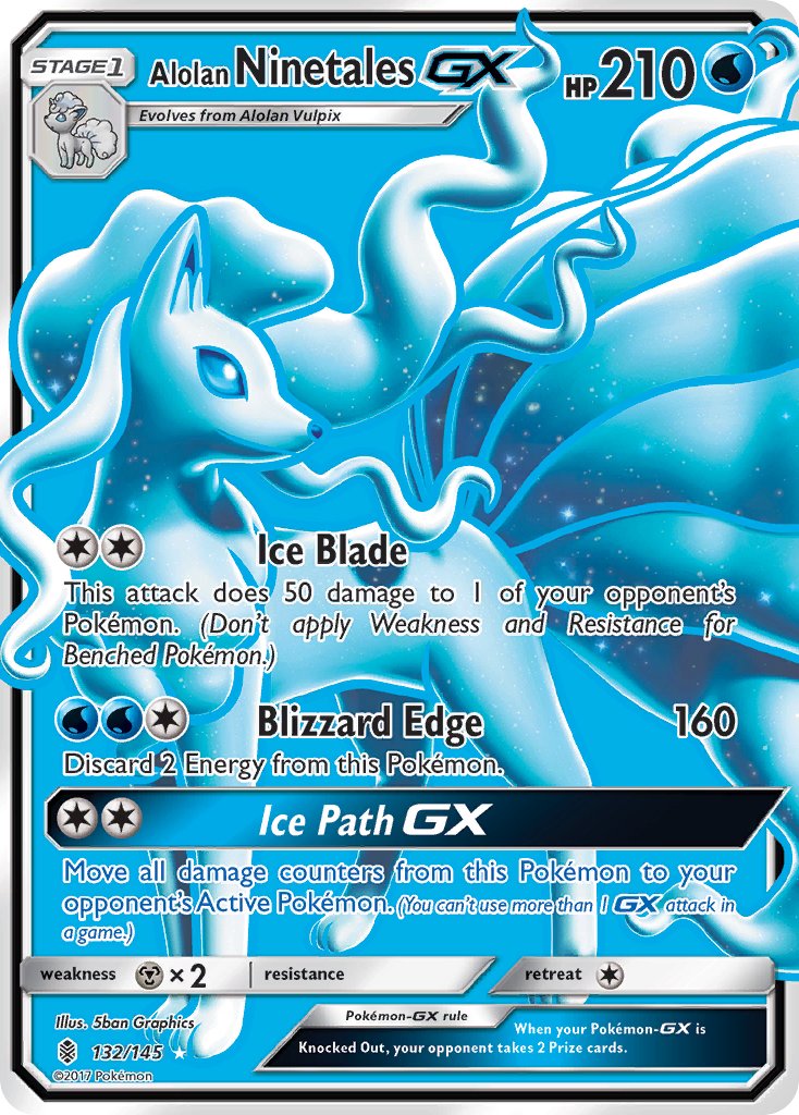 Alolan Ninetales GX - Guardians Rising (Ultra Rare) [GRI-132] English / Near Mint / Normal