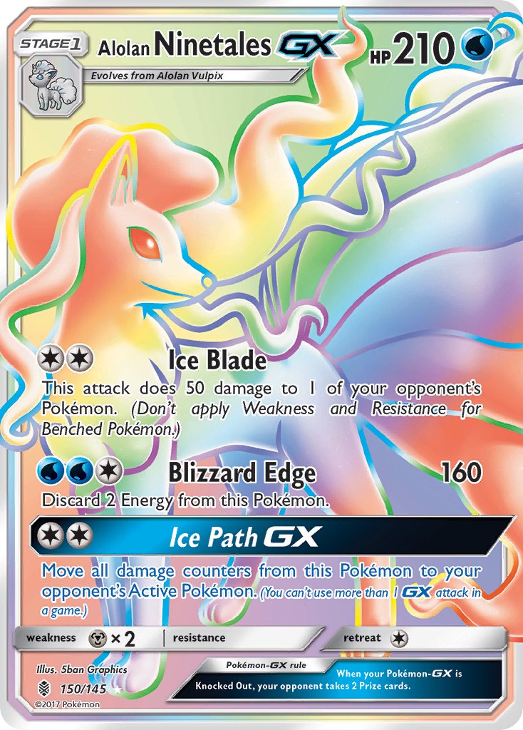 Alolan Ninetales GX - Guardians Rising (Secret Rare) [GRI-150] English / Near Mint / Normal