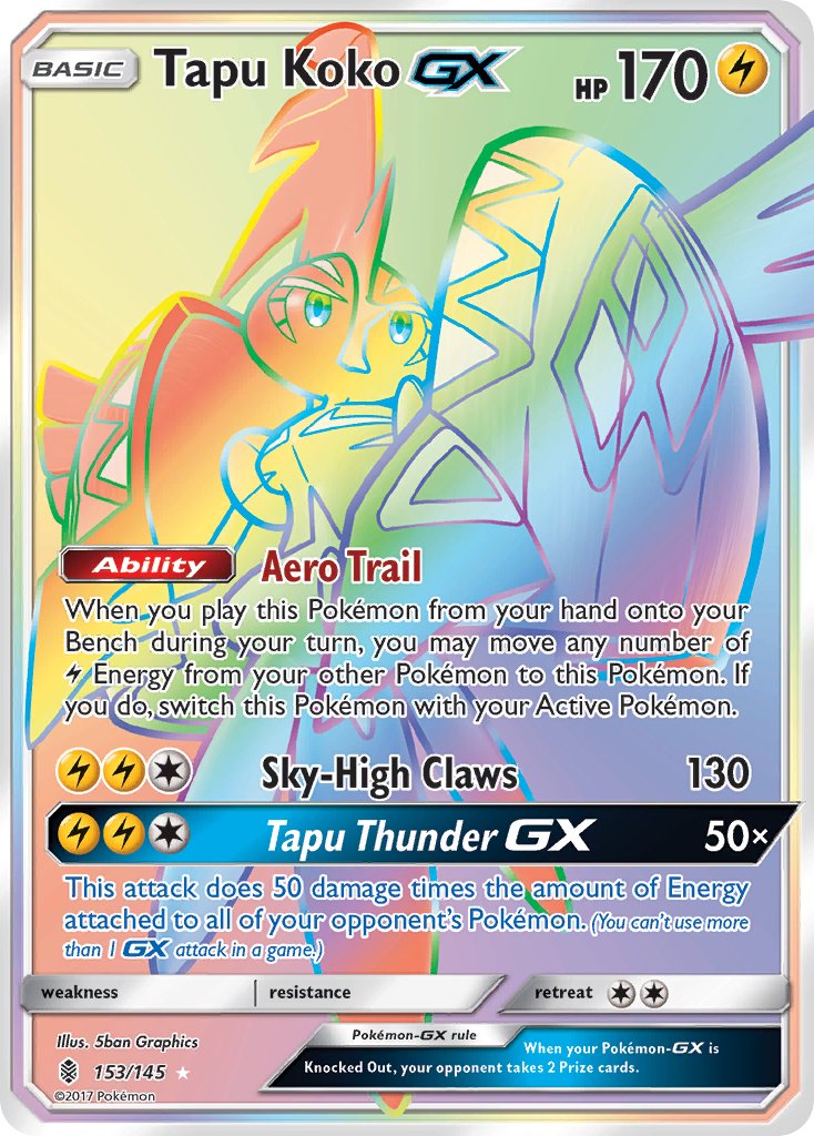 Tapu Koko GX - Guardians Rising (Secret Rare) [GRI-153] English / Near Mint / Normal