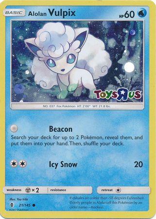 Alolan Vulpix Guardians Rising Toys R Us Stamp GRI-21 Kortspil