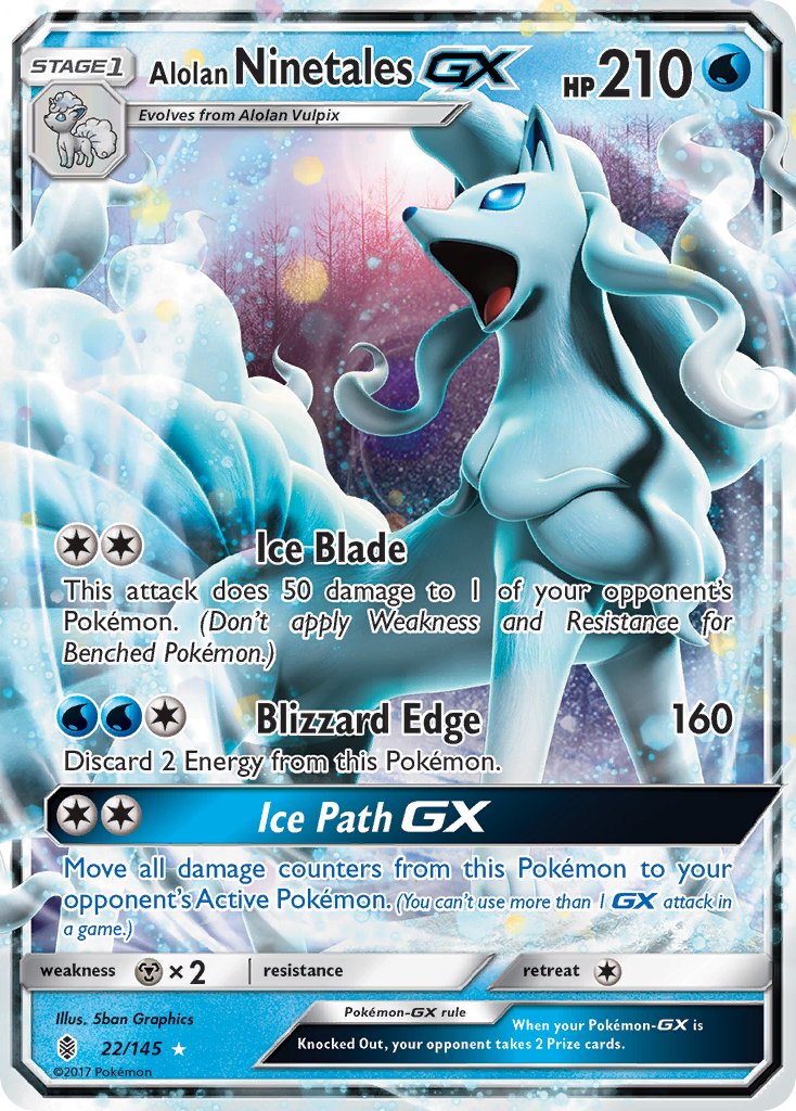 Alolan Ninetales GX - Guardians Rising (Ultra Rare) [GRI-22] English / Near Mint / Normal