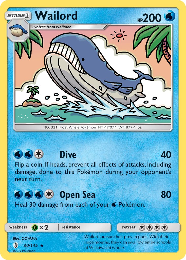Wailord - Guardians Rising (Rare) [GRI-30] English / Near Mint / Normal