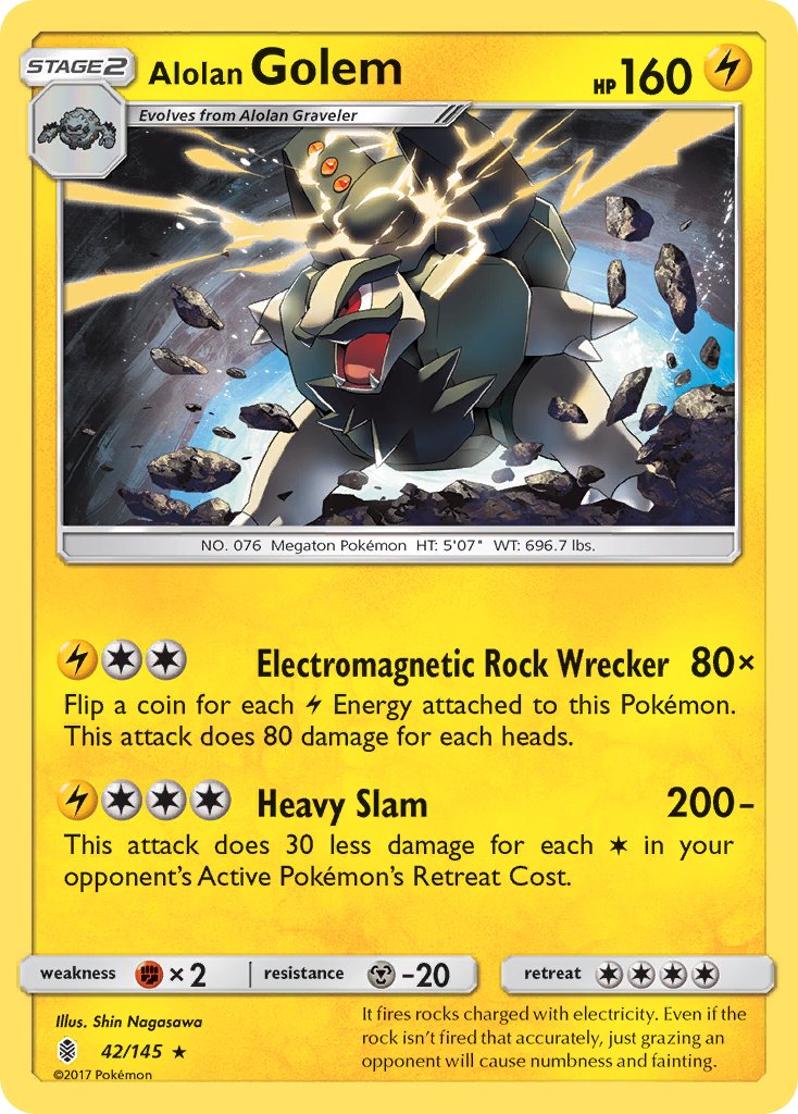 Alolan Golem - Guardians Rising (Holo Rare) [GRI-42] English / Near Mint / Normal