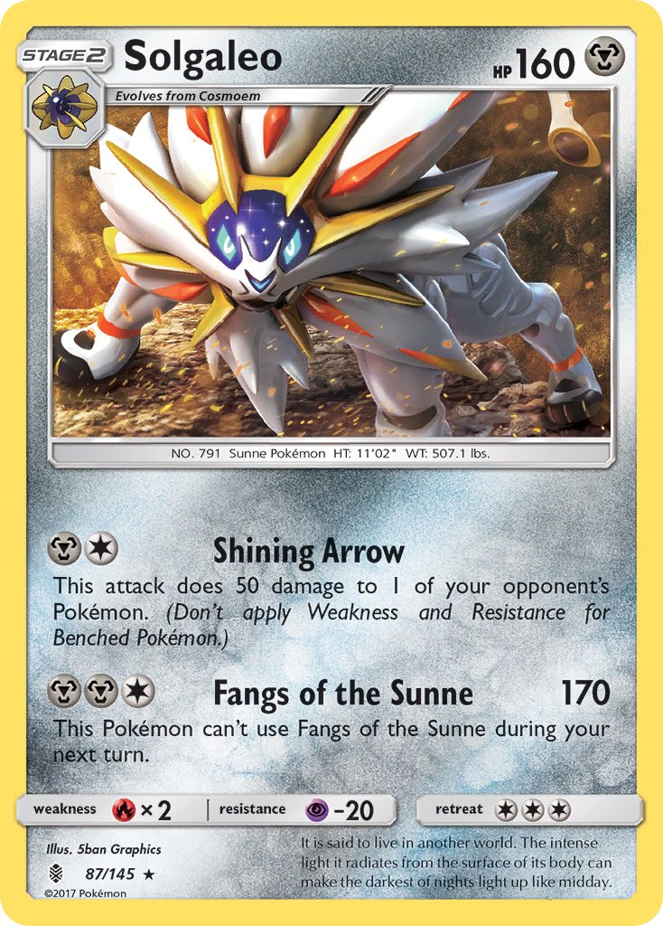Solgaleo - Guardians Rising (Rare) [GRI-87] English / Near Mint / Normal