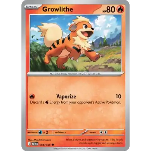 Growlithe - 058/165 - Enkeltkort